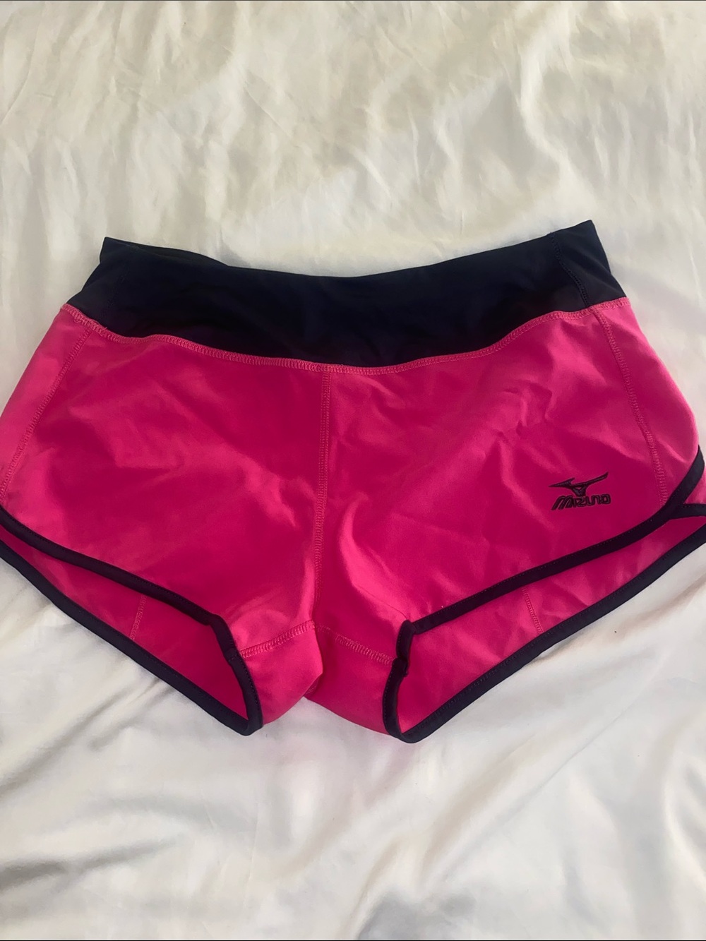Mizuno Women's Pink Athletic Running Shorts with Black Trim